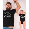 imageGamer Dad and Baby Matching Outfits Gifts for New Dads Player 1 ampamp Player 2 Funny Fathers Day Daddy and Me OutfitsDad Black  Baby Black