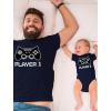 imageGamer Dad and Baby Matching Outfits Gifts for New Dads Player 1 ampamp Player 2 Funny Fathers Day Daddy and Me OutfitsDad Navy  Baby Navy