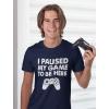 imageI Paused My Game to Be Here Shirt Gifts for Him Gaming Apparel Shirts for MenGame Remote Navy