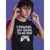 imageKids Gamer Shirt I Paused My Game to Be Here Gifts for Gamers Boys Youth Gaming ShirtsBlack