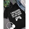 imageKids Gamer Shirt I Paused My Game to Be Here Gifts for Gamers Boys Youth Gaming ShirtsBlack