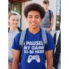 imageKids Gamer Shirt I Paused My Game to Be Here Gifts for Gamers Boys Youth Gaming ShirtsBlue