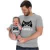 imageGamer Dad and Baby Matching Outfits Gifts for New Dads Player 1 ampamp Player 2 Funny Fathers Day Daddy and Me OutfitsDad Gray  Baby Gray