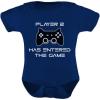 imagePlayer 2 Has Entered The Game Baby Announcement Gifts Gamer Infant BodysuitNavy
