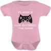 imagePlayer 2 Has Entered The Game Baby Announcement Gifts Gamer Infant BodysuitPink