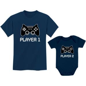imageBig Brother Little Brother Shirts Player 1 Player 2 Gamer Gaming Siblings SetBig Bro Navy  Lil Bro Navy