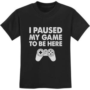 imageKids Gamer Shirt I Paused My Game to Be Here Gifts for Gamers Boys Youth Gaming ShirtsBlack