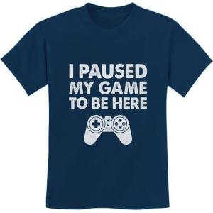 imageKids Gamer Shirt I Paused My Game to Be Here Gifts for Gamers Boys Youth Gaming ShirtsNavy