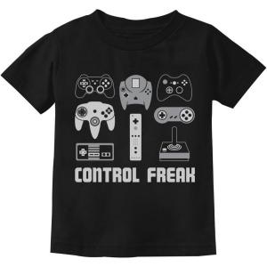 imageTeeStars  Video Game Control Freak Gaming Funny Gamer Youth Kids TShirtBlack