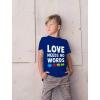 imageAutism Awareness Shirt Kids Love Needs No Words Youth Kids TShirtViolet