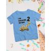 imageConstruction Bulldozer Im Digging Being 2 34 Sleeve Baseball Jersey Toddler Kids TShirtCalifornia Blue