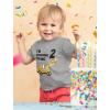 imageConstruction Bulldozer Im Digging Being 2 34 Sleeve Baseball Jersey Toddler Kids TShirtGray
