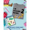 imageConstruction Bulldozer Im Digging Being 2 34 Sleeve Baseball Jersey Toddler Kids TShirtGray