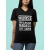 imageFunny  Nurse Badss Lifesaver VNeck Fitted Women TShirtLifesaver  Black