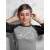 imageGift for Horse Lover Infinite Love 34 Women Sleeve Baseball Jersey ShirtBlackGray