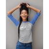 imageGift for Horse Lover Infinite Love 34 Women Sleeve Baseball Jersey ShirtBlueGray