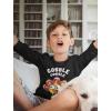 imageGobble Gobble Girls Boys Thanksgiving Shirt Funny Pilgrim Turkey Day Toddler Kids Long Sleeve TShirtBlack