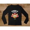 imageGobble Gobble Girls Boys Thanksgiving Shirt Funny Pilgrim Turkey Day Toddler Kids Long Sleeve TShirtBlack