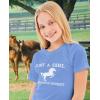 imageHorse Gifts A Girl Who Loves Horses Shirt Horseback Equestrian Youth Kids TShirtCalifornia Blue