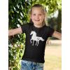 imageHorse Shirt for Girls Horseback Riding Equestrian Horseshoe Print Kids Girls Fitted TShirtBlack