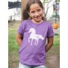 imageHorse Shirt for Girls Horseback Riding Equestrian Horseshoe Print Kids Girls Fitted TShirtLavender