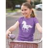 imageHorse Shirt for Girls Horseback Riding Equestrian Horseshoe Print Kids Girls Fitted TShirtLavender