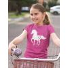imageHorse Shirt for Girls Horseback Riding Equestrian Horseshoe Print Kids Girls Fitted TShirtWow Pink