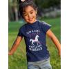imageJust A Girl Who Loves Horses Gifts for Girls Kids Horseback Riding Horse ShirtNavy