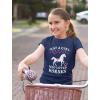 imageJust A Girl Who Loves Horses Gifts for Girls Kids Horseback Riding Horse ShirtNavy