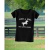 imageJust A Girl Who Loves Horses Shirt Horse Lover Gifts Equestrian Girls ShirtsBlack