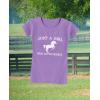 imageJust A Girl Who Loves Horses Shirt Horse Lover Gifts Equestrian Girls ShirtsLavender