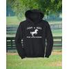 imageJust a Girl Who Loves Horses Hoodie Horse Gifts Equestrian Horseback Riding Kids Girls HoodieBlack