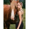 imageLove Horses Leggings for Women Teen Girls Gift for Horse Lover Novelty Fleece JoggersBlack
