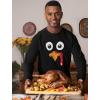 imageMens Silly Turkey Face Gobble Shirt Funny Holiday Thanksgiving Long Sleeve TShirt for MenBlack