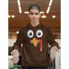 imageMens Thanksgiving Hoodie Funny Holiday Silly Turkey Face Gobble Sweatshirt Hoodies for MenBrown