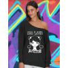 imageOff The Shoulder Sweatshirt for Women Teens Sweatshirts Long Sleeve Tops GirlBlack