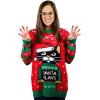 imageSanta Cat Ugly Christmas Sweater Funny Xmas Holiday Tacky Sweaters for Women and Teen GirlsMulticolor