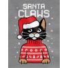 imageSanta Claws Cat Ugly Christmas Sweater 34 Women Sleeve Baseball Jersey ShirtBlackGray