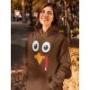 imageSilly Turkey Face Pilgrim Pullover Hoodie Funny Thanksgiving Sweatshirt Hoodies for Women Teen GirlsBrown
