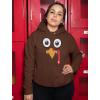 imageSilly Turkey Face Pilgrim Pullover Hoodie Funny Thanksgiving Sweatshirt Hoodies for Women Teen GirlsBrown