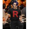 imageTeam Rocket Mens Shirt R Print Anime Theme Halloween Costume TShirt for MenBlack