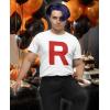 imageTeam Rocket Mens Shirt R Print Anime Theme Halloween Costume TShirt for MenWhite