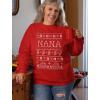 imageTstars Grandma Sweatshirt Ugly Christmas Sweater Style Nana Sweatshirts for WomenRed