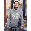 imageTstars Horseshoe Print Love Hoodie for Women Teen Girls Equestrian Horseback Riding Horse Sweatshirt HoodiesGray