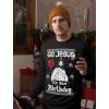 imageTstars Jesus Birthday Funny Holiday Xmas Long Sleeve Sweatshirt for Men Women Ugly Christmas Sweater StyleBlack