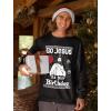 imageTstars Jesus Birthday Funny Holiday Xmas Long Sleeve Sweatshirt for Men Women Ugly Christmas Sweater StyleBlack