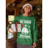 imageTstars Jesus Birthday Funny Holiday Xmas Long Sleeve Sweatshirt for Men Women Ugly Christmas Sweater StyleGreen