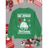 imageTstars Jesus Birthday Funny Holiday Xmas Long Sleeve Sweatshirt for Men Women Ugly Christmas Sweater StyleGreen
