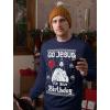 imageTstars Jesus Birthday Funny Holiday Xmas Long Sleeve Sweatshirt for Men Women Ugly Christmas Sweater StyleNavy