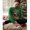 imageTstars Santa Claws Ugly Christmas Sweatshirt for Women Teen Girls Funny Cat Womens Xmas Holiday SweatshirtsGreen